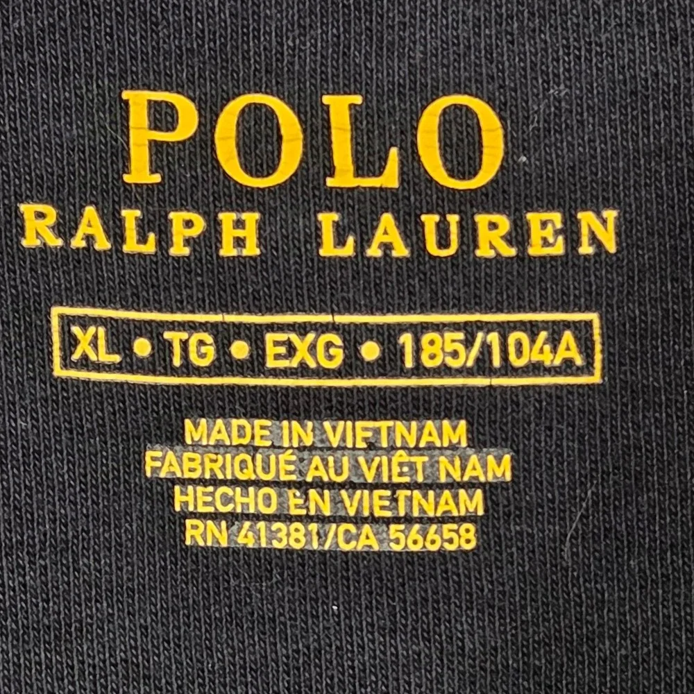 Polo Ralph Lauren Mens XL Black Full Zip Track Jacket Red Pony Side Stripe